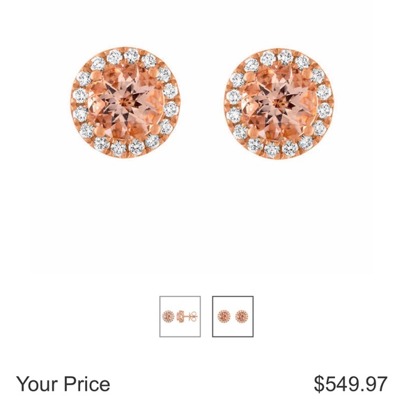 Morganite and Diamond earrings - Picture 8 of 10